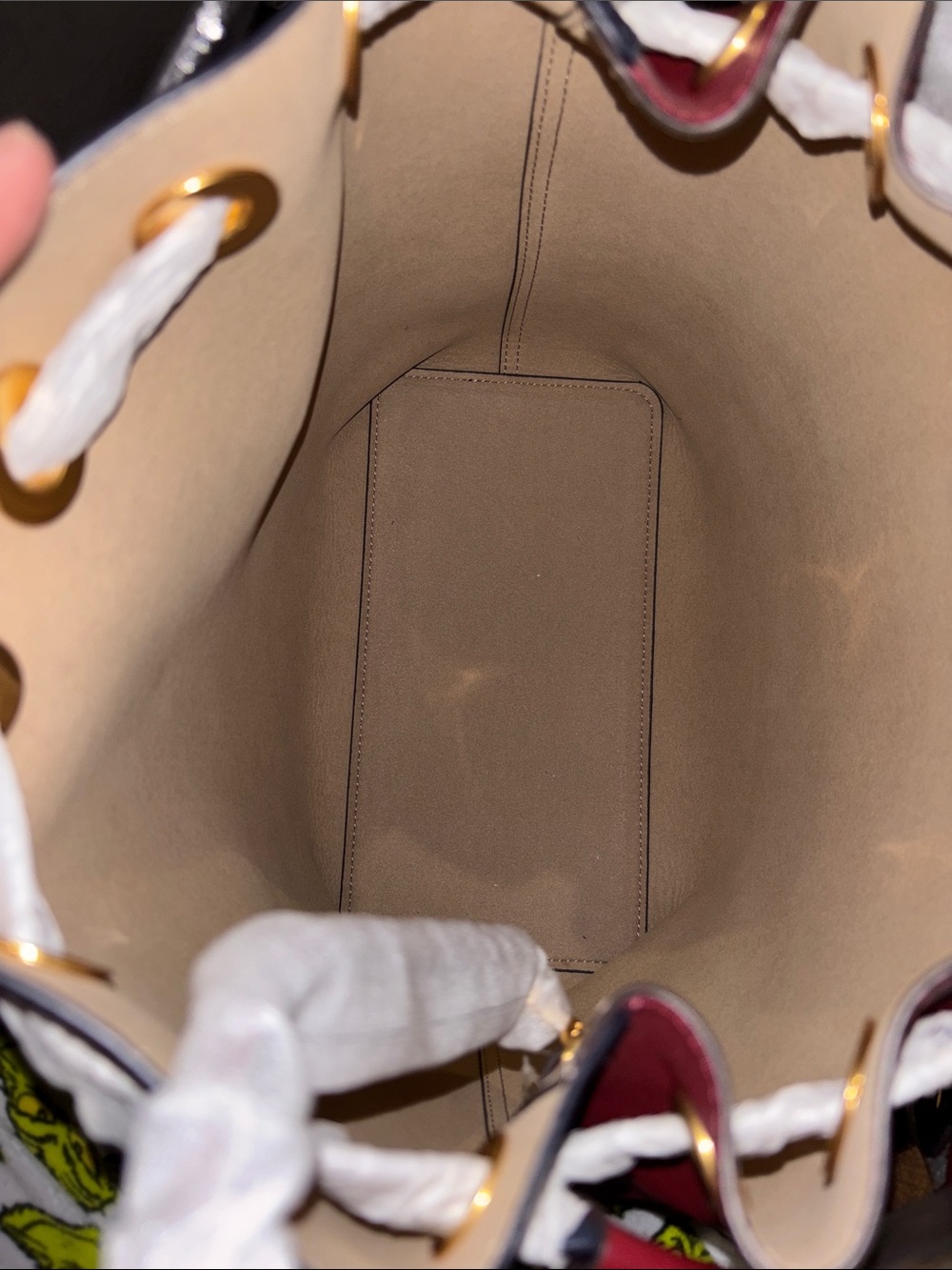 Tory Burch Red and Blue Drawstring Bucket Bag - Picture 10 of 10